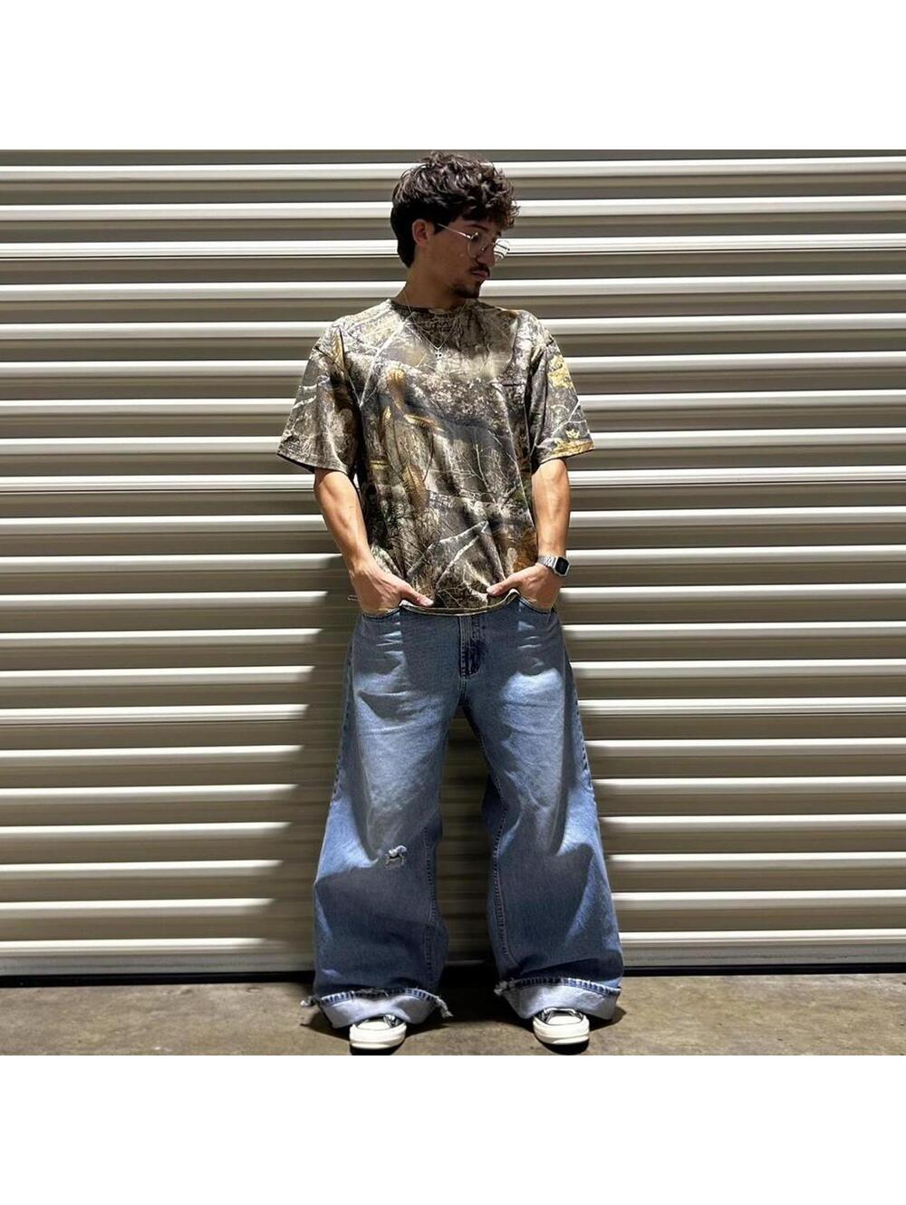 Vintage y2k heavyweight boxy fit camo shirt